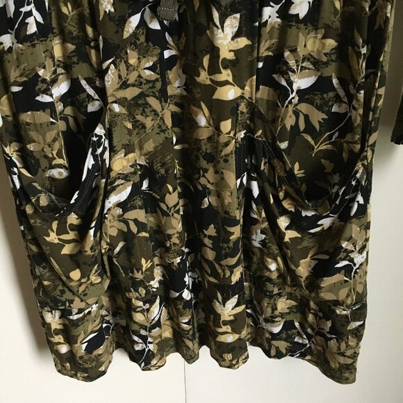 Triple Five Soul NYC Soft Button Down Floral Camo Military Dress - Picture 4 of 16